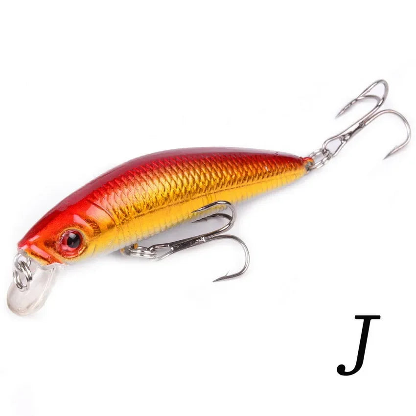 Aorace Minnow Isca De Pesca 70mm 8g 3D Olhos Crankbait wobbler Plástico Artificial Isca Dura Equipamento De Pesca