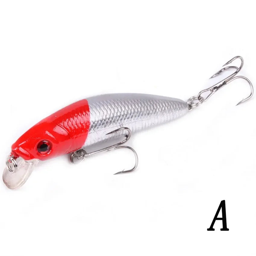 Aorace Minnow Isca De Pesca 70mm 8g 3D Olhos Crankbait wobbler Plástico Artificial Isca Dura Equipamento De Pesca