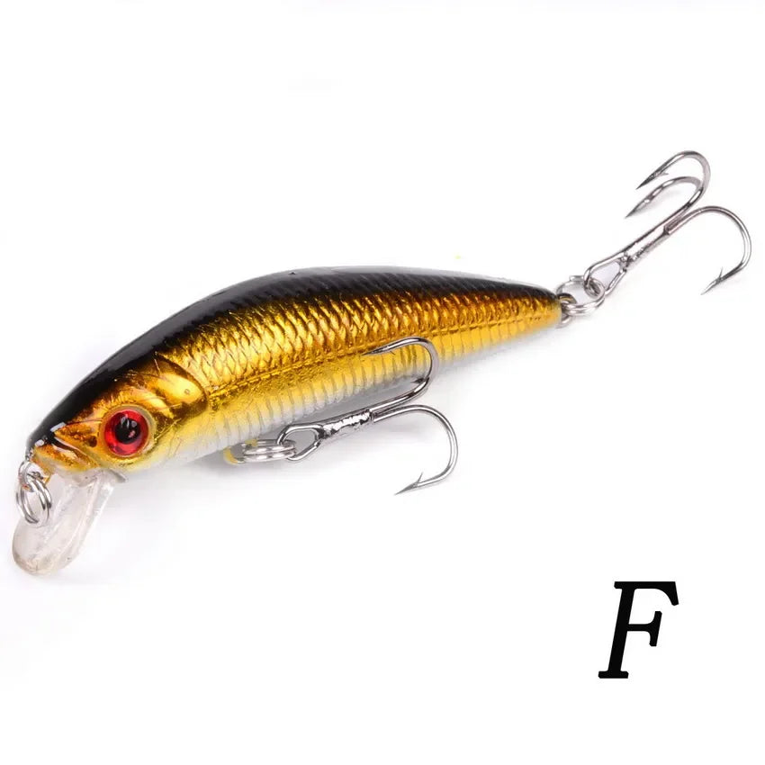 Aorace Minnow Isca De Pesca 70mm 8g 3D Olhos Crankbait wobbler Plástico Artificial Isca Dura Equipamento De Pesca