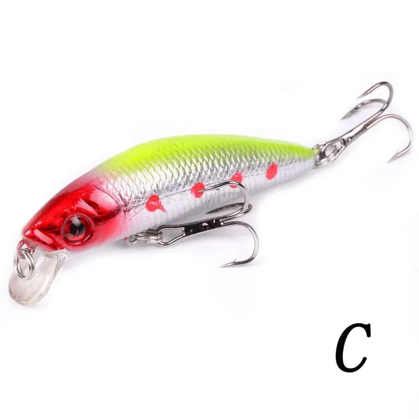 Aorace Minnow Isca De Pesca 70mm 8g 3D Olhos Crankbait wobbler Plástico Artificial Isca Dura Equipamento De Pesca