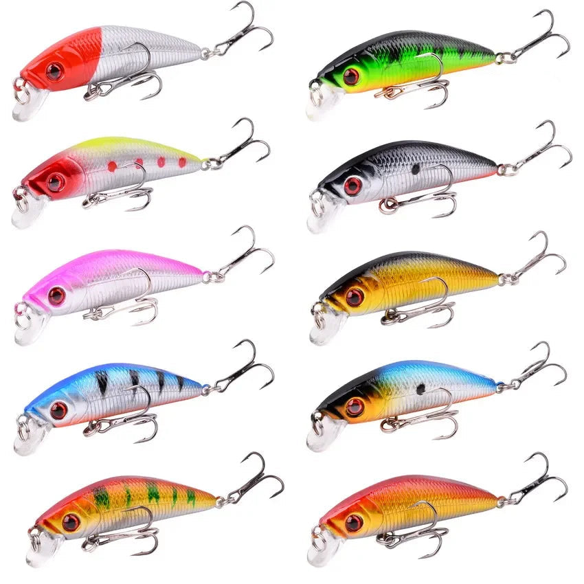 Aorace Minnow Isca De Pesca 70mm 8g 3D Olhos Crankbait wobbler Plástico Artificial Isca Dura Equipamento De Pesca