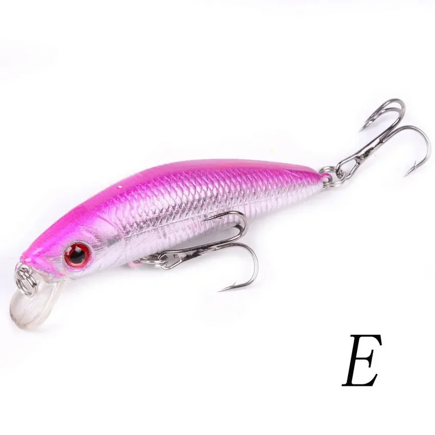 Aorace Minnow Isca De Pesca 70mm 8g 3D Olhos Crankbait wobbler Plástico Artificial Isca Dura Equipamento De Pesca