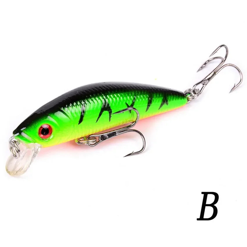 Aorace Minnow Isca De Pesca 70mm 8g 3D Olhos Crankbait wobbler Plástico Artificial Isca Dura Equipamento De Pesca