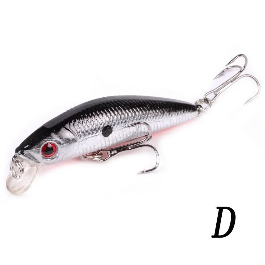 Aorace Minnow Isca De Pesca 70mm 8g 3D Olhos Crankbait wobbler Plástico Artificial Isca Dura Equipamento De Pesca