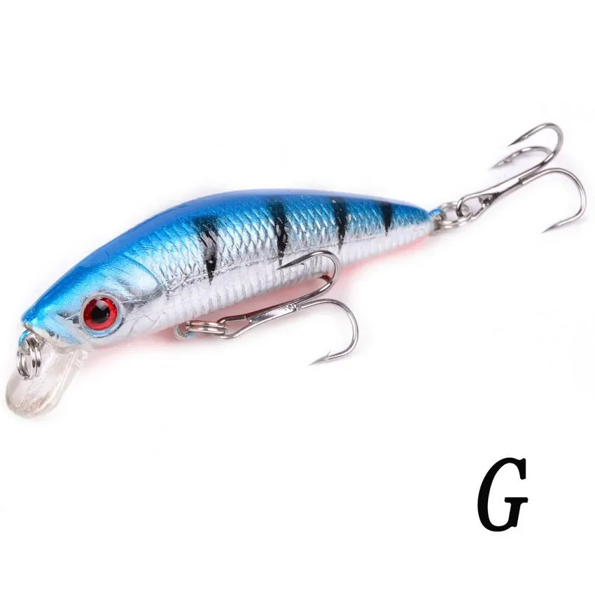 Aorace Minnow Isca De Pesca 70mm 8g 3D Olhos Crankbait wobbler Plástico Artificial Isca Dura Equipamento De Pesca