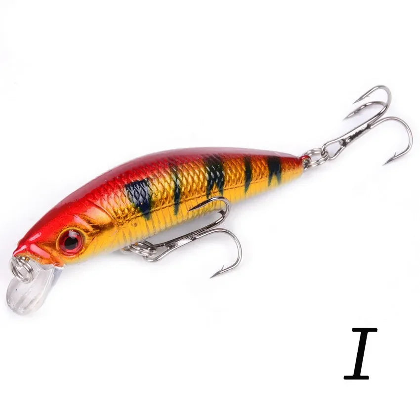 Aorace Minnow Isca De Pesca 70mm 8g 3D Olhos Crankbait wobbler Plástico Artificial Isca Dura Equipamento De Pesca